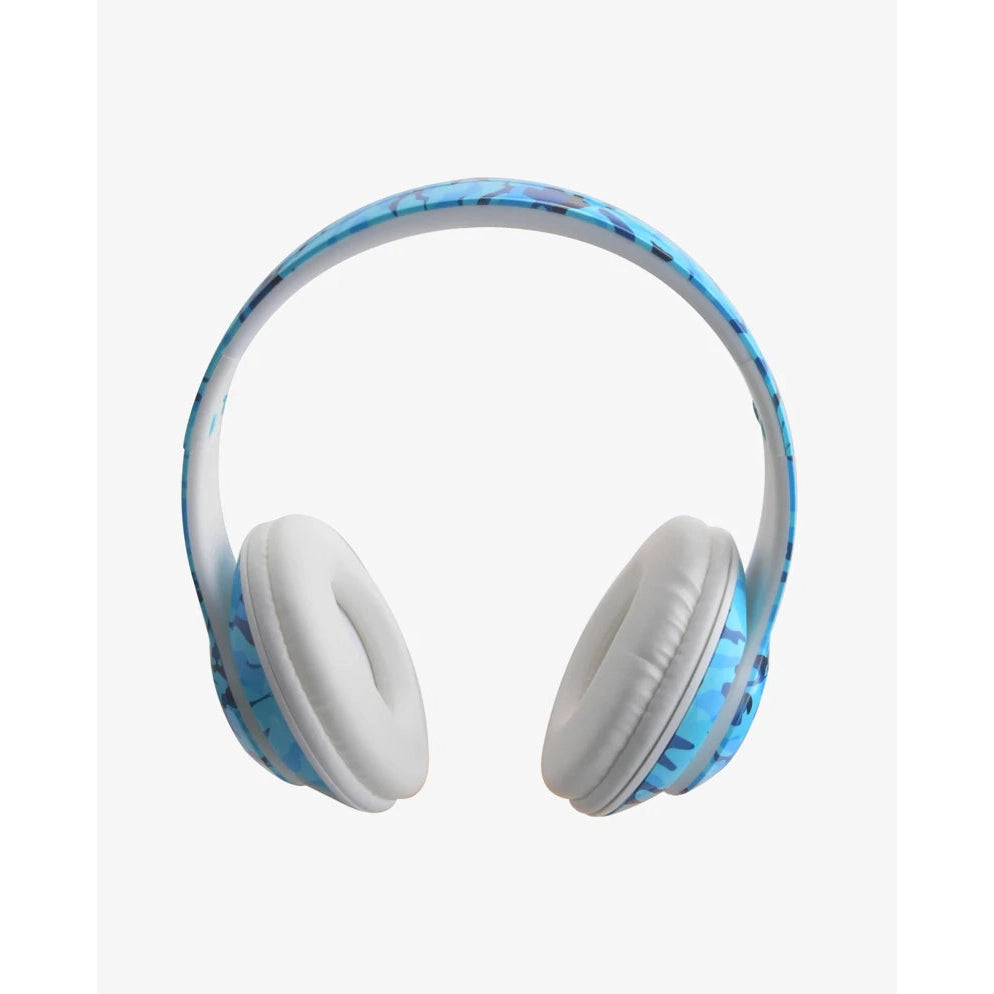 Trend Tech Brands Bluetooth Stereo Headphones - Blue Camo Bling-Trend Tech Brands-Little Giant Kidz