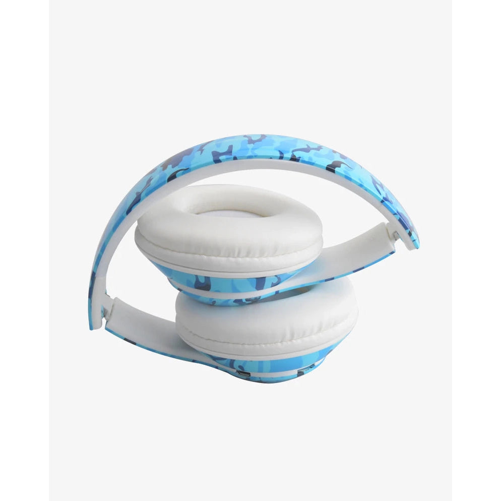 Trend Tech Brands Bluetooth Stereo Headphones - Blue Camo Bling-Trend Tech Brands-Little Giant Kidz