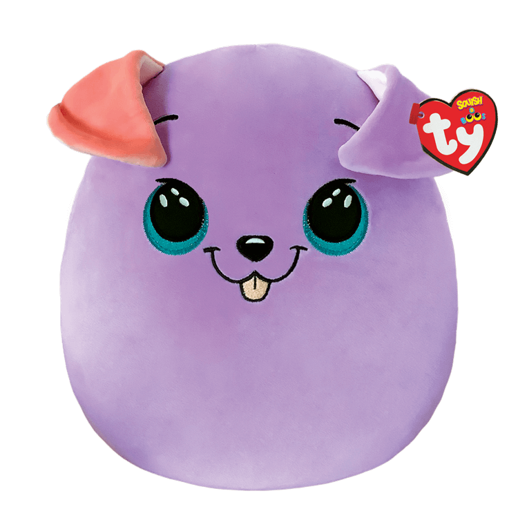 Ty Beanie Squish-A-Boos Collection - Bitsy Purple Dog Large - 14
