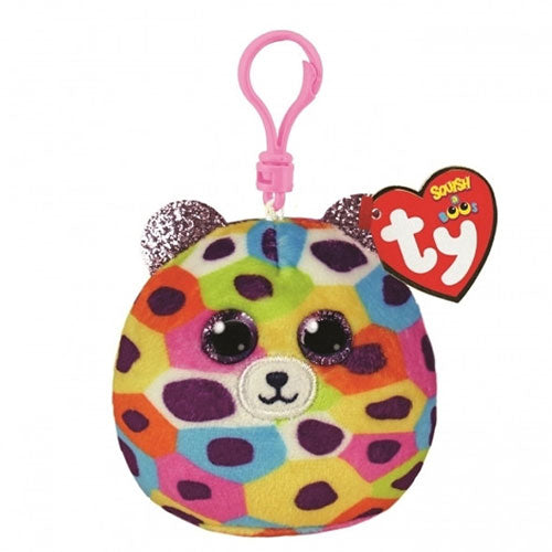 Ty Mini Beanie Squish-A-Boos™ Giselle Rainbow Leopard Clip-TY Inc-Little Giant Kidz