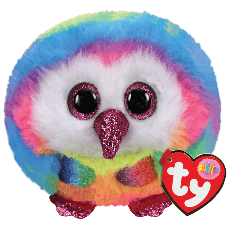 Ty Puffies Collection Owen Multicolor Owl 4