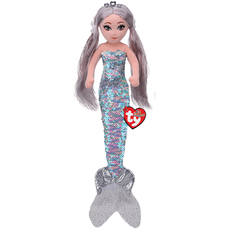 Ty Sea Sequins Athena Sequin Platinum Mermaid - Medium 18"-TY Inc-Little Giant Kidz