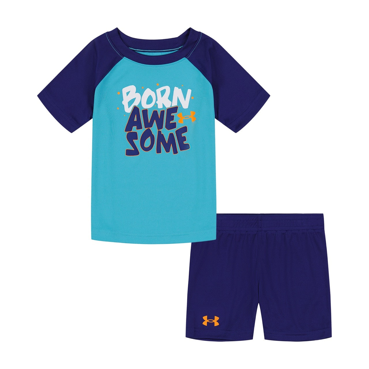 Under Armour Boy's UA Born Awesome 2-Piece Set - Blue Surf-UNDER ARMOUR-Little Giant Kidz