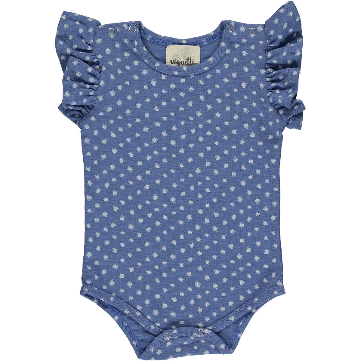 Vignette Blue Flutter Sleeve Onesie-VIGNETTE-Little Giant Kidz