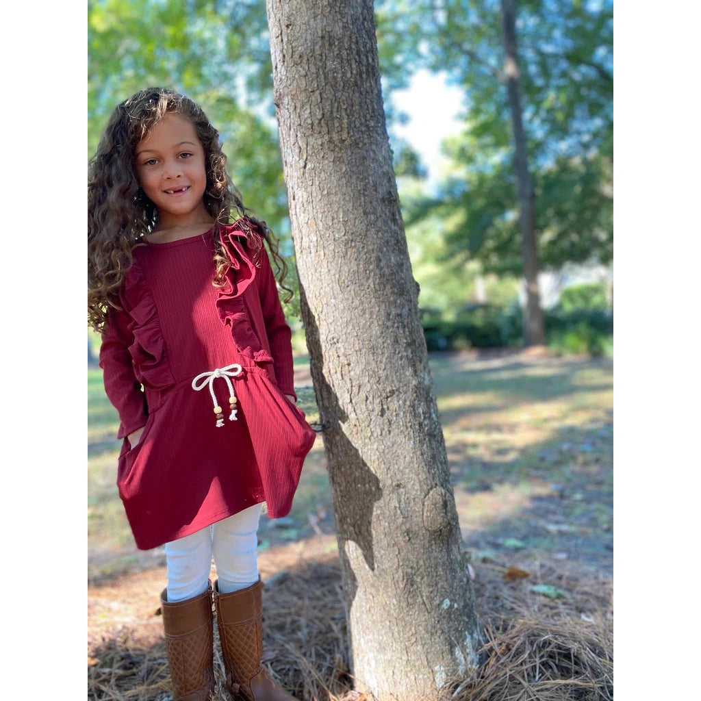 Vignette Burgundy Celine Dress-VIGNETTE-Little Giant Kidz