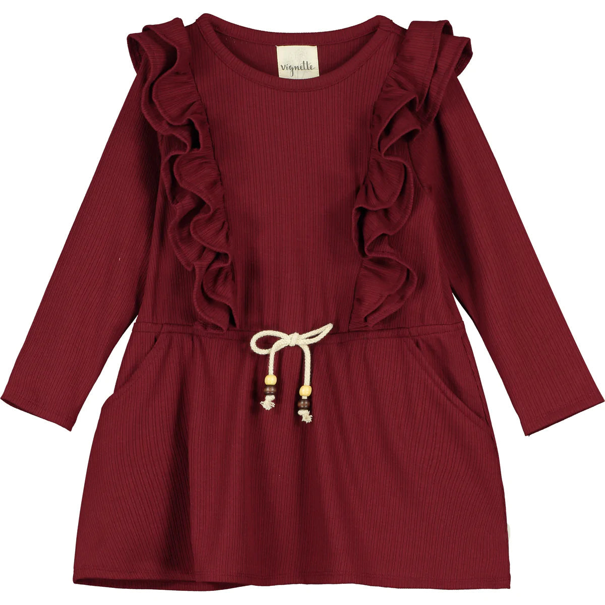 Vignette Burgundy Celine Dress 2Y Vignette Burgundy Celine Dress 2Y