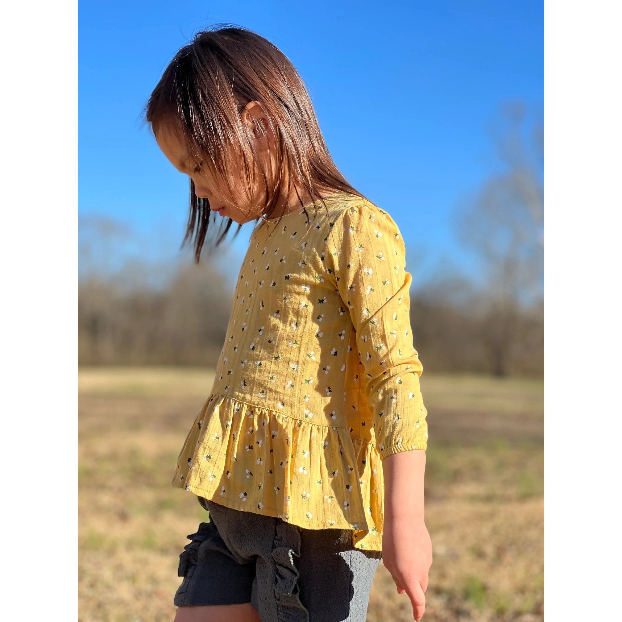 Vignette Gold Floral Valerie Blouse-VIGNETTE-Little Giant Kidz