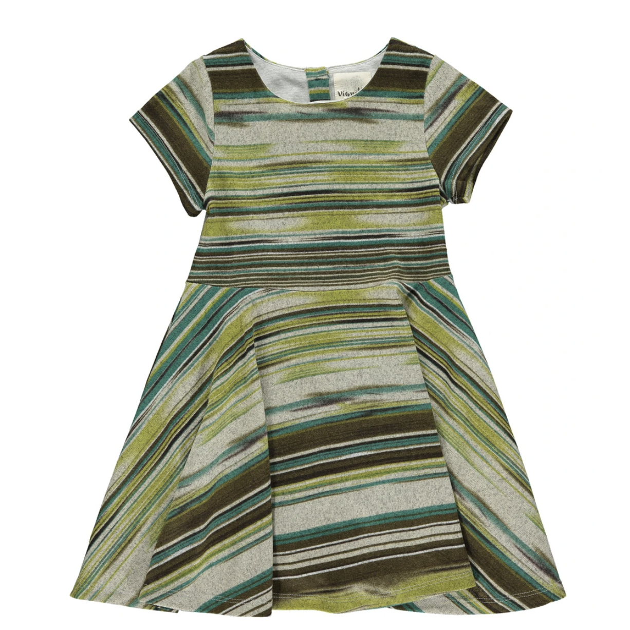Vignette Kristin Dress - Leaf Multi-Stripe-VIGNETTE-Little Giant Kidz