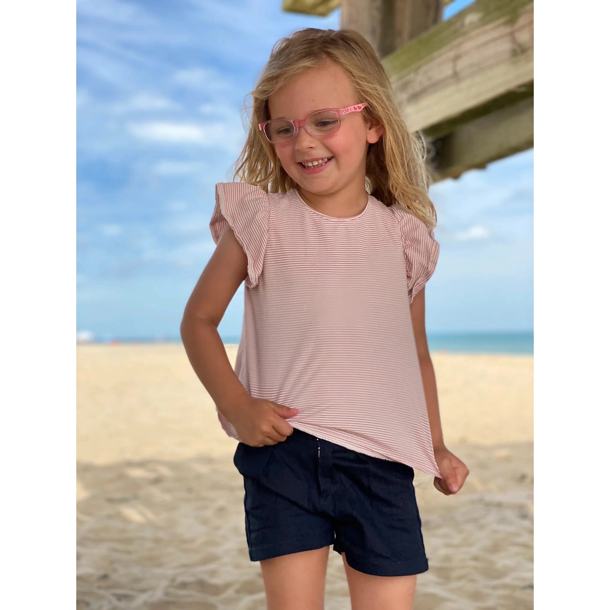 Vignette Navy Hattie Shorts-VIGNETTE-Little Giant Kidz
