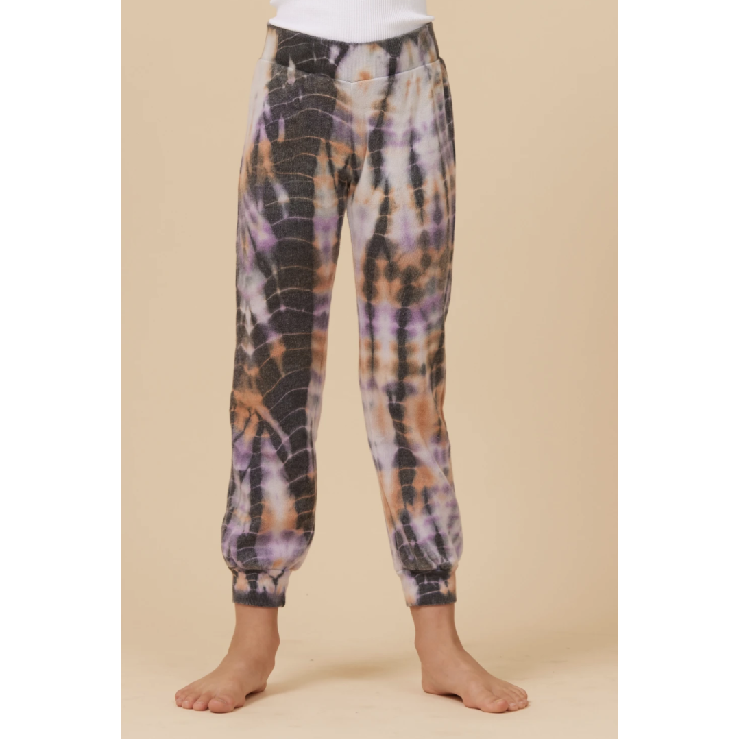 Vintage Havana Pink Princess Burnout Fleece Tie Dye Jogger-VINTAGE HAVANA-Little Giant Kidz