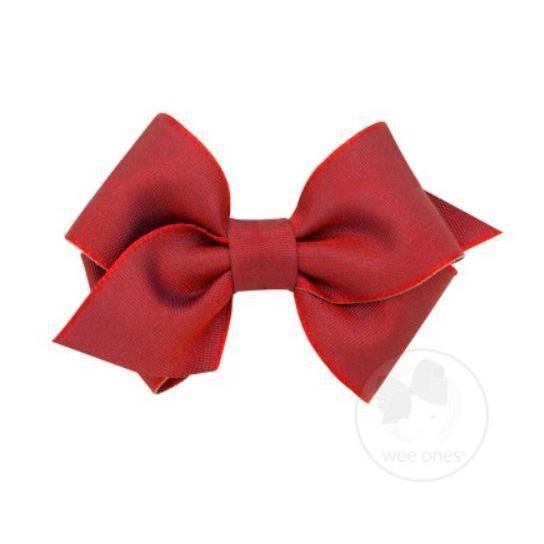 Wee Ones Extra Small Irridescent Taffeta/Grosgrain Overlay Bow-WEE ONES-Little Giant Kidz