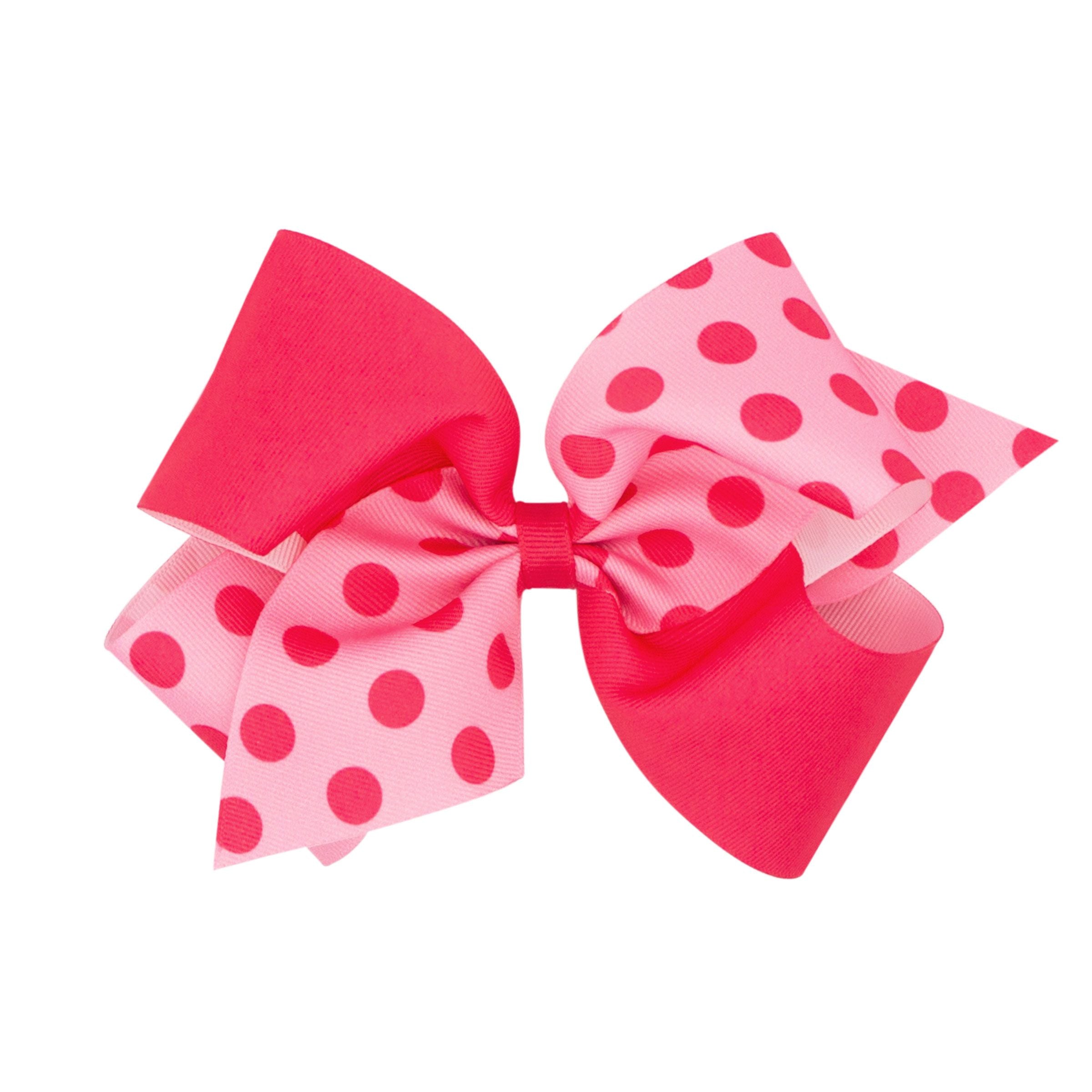 Wee Ones King Color Block Polka Dot Grosgrain Bow-WEE ONES-Little Giant Kidz