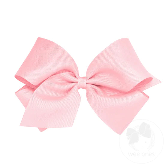 Wee Ones King Solid Grosgrain Bow (Plain Wrap)-WEE ONES-Little Giant Kidz