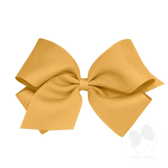 Wee Ones King Solid Grosgrain Bow (Plain Wrap)-WEE ONES-Little Giant Kidz
