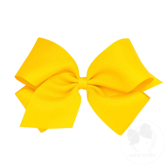 Wee Ones King Solid Grosgrain Bow (Plain Wrap)-WEE ONES-Little Giant Kidz