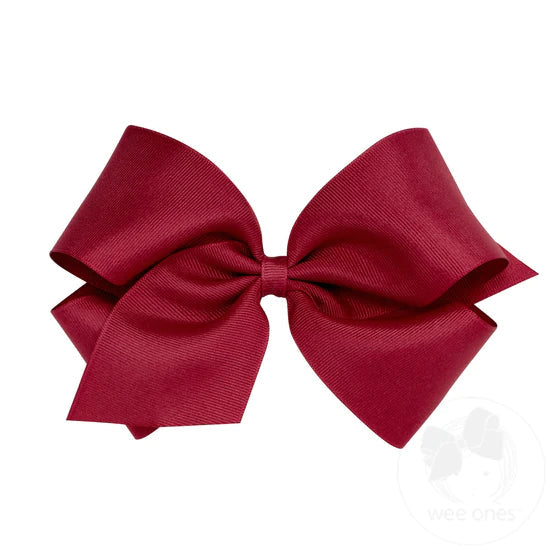 Wee Ones King Solid Grosgrain Bow (Plain Wrap)-WEE ONES-Little Giant Kidz