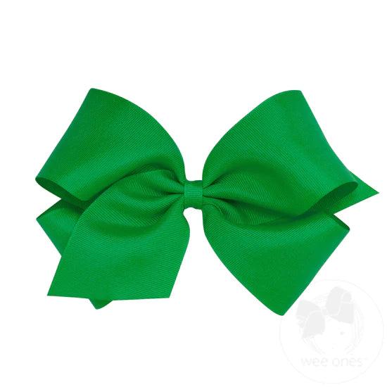 Wee Ones King Solid Grosgrain Bow (Plain Wrap)-WEE ONES-Little Giant Kidz