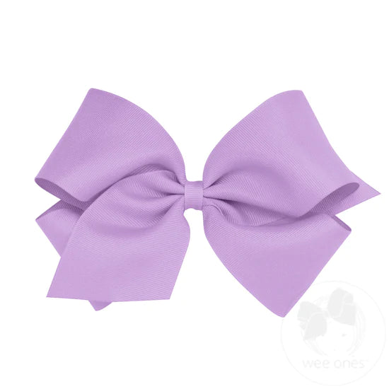 Wee Ones King Solid Grosgrain Bow (Plain Wrap)-WEE ONES-Little Giant Kidz