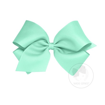 Wee Ones Medium Grosgrain Basic Bow (Plain Wrap) - Crystalline-WEE ONES-Little Giant Kidz
