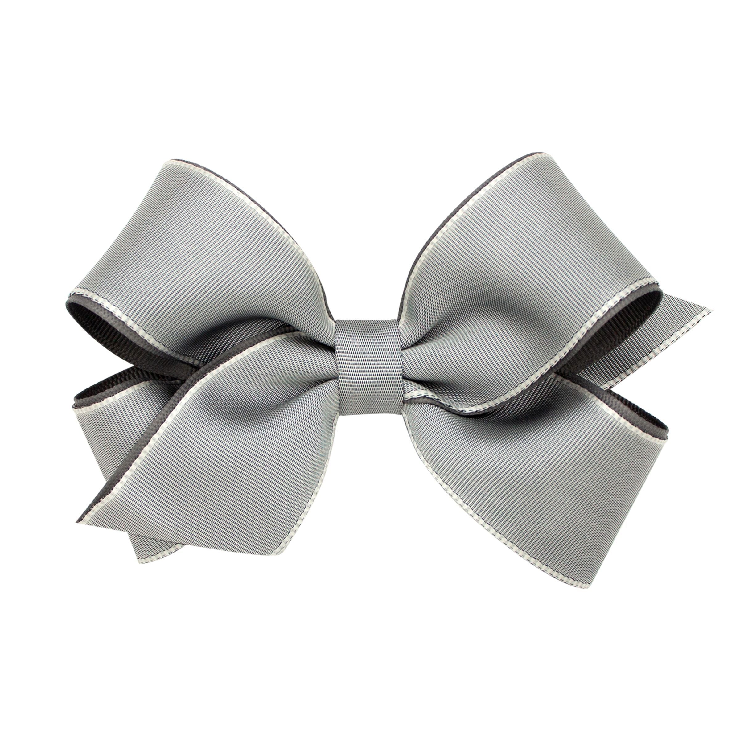 Wee Ones Medium Irridescent Taffeta/Grosgrain Overlay Bow-WEE ONES-Little Giant Kidz
