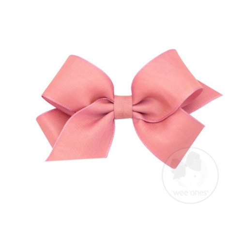 Wee Ones Medium Irridescent Taffeta/Grosgrain Overlay Bow-WEE ONES-Little Giant Kidz