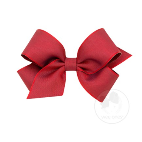 Wee Ones Medium Irridescent Taffeta/Grosgrain Overlay Bow-WEE ONES-Little Giant Kidz