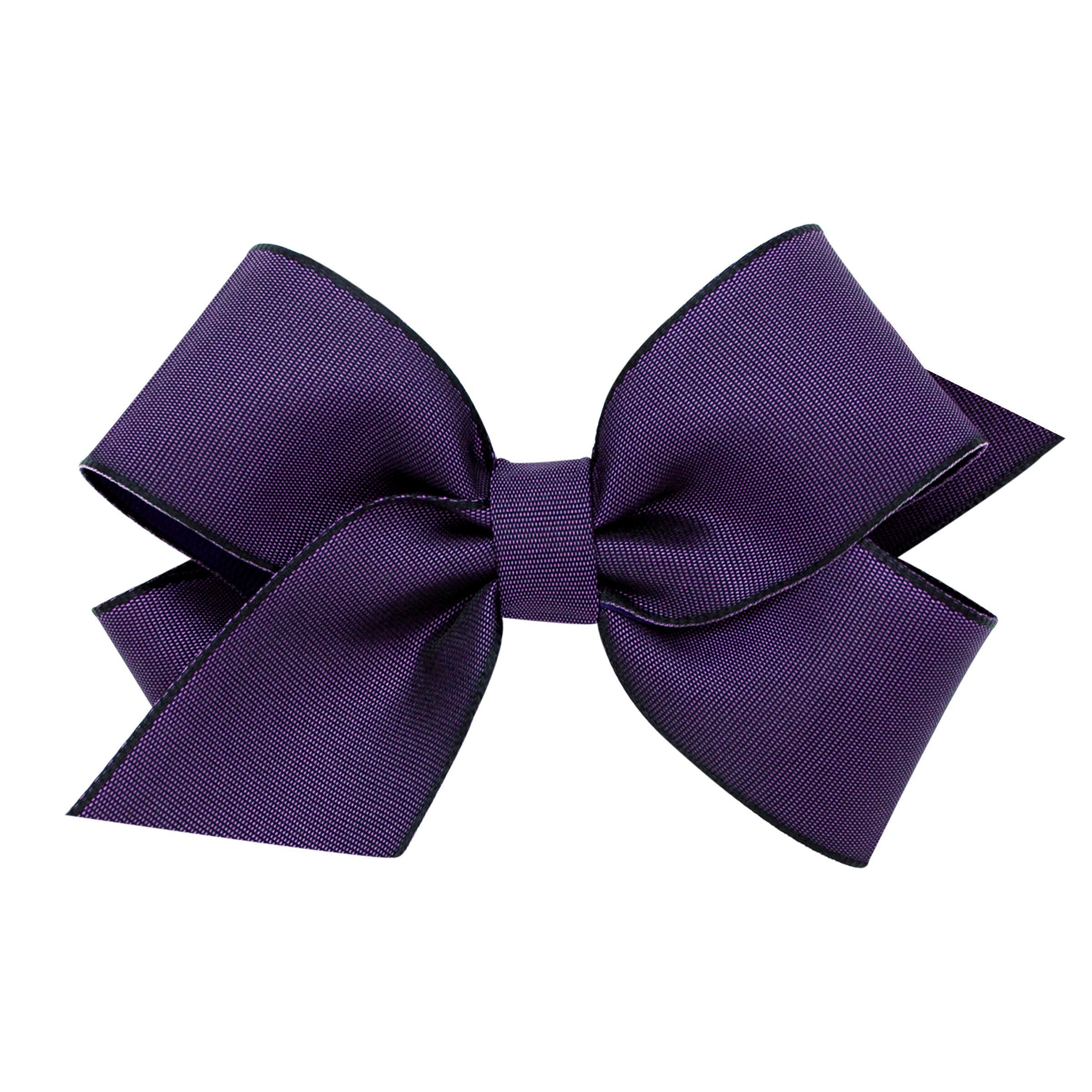 Wee Ones Medium Irridescent Taffeta/Grosgrain Overlay Bow-WEE ONES-Little Giant Kidz