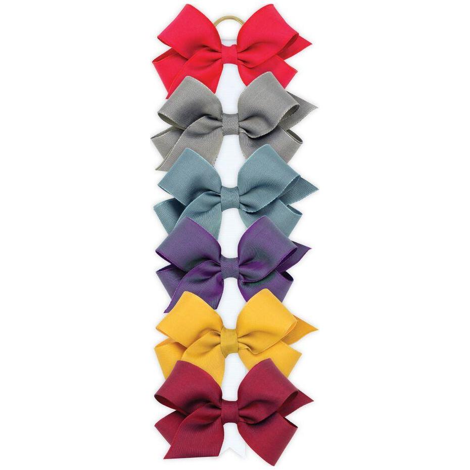 Wee Ones Medium Irridescent Taffeta/Grosgrain Overlay Bow-WEE ONES-Little Giant Kidz