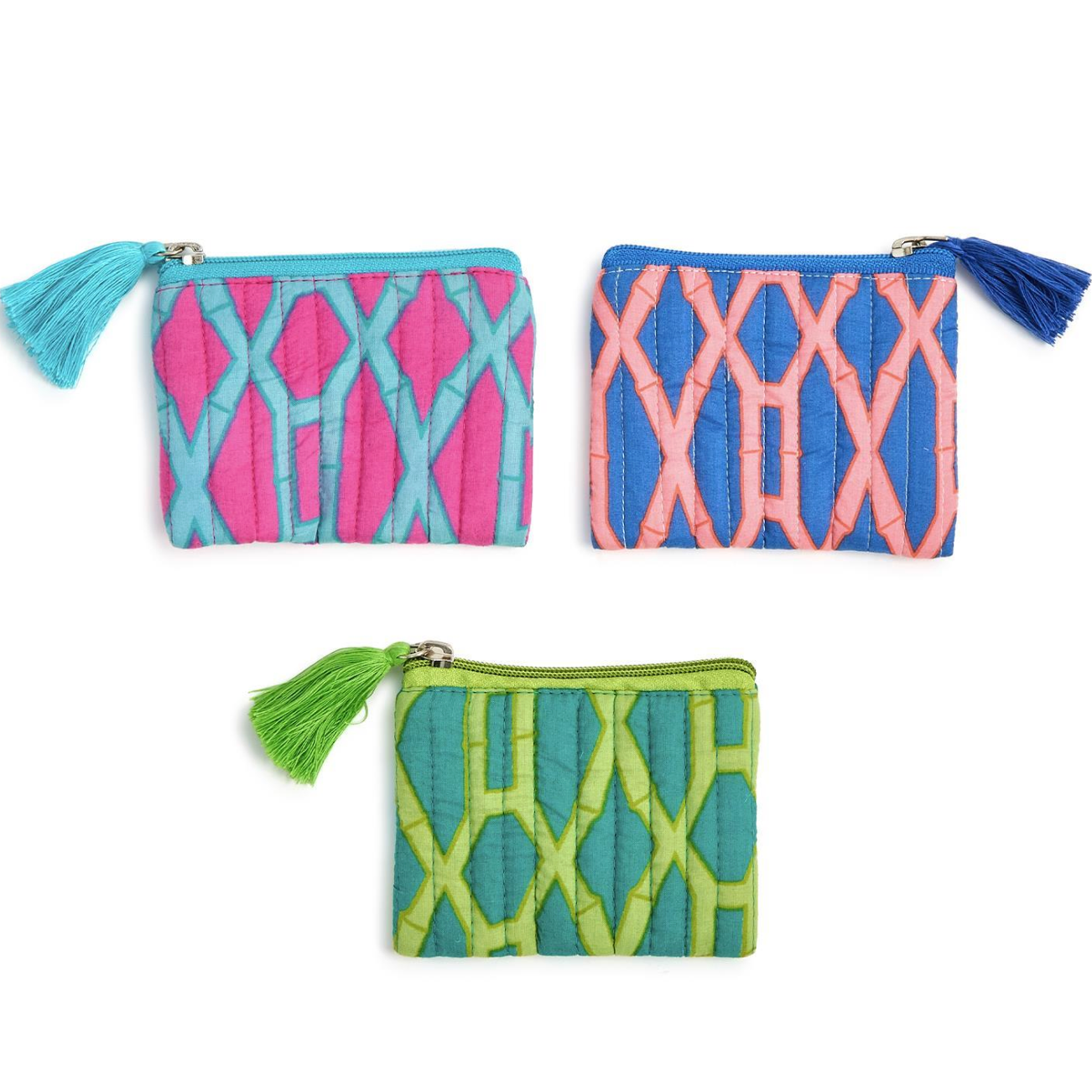 2Chic Bamboo Cotton Printed Quilted Coin Pouch-TWO'S COMPANY-Little Giant Kidz