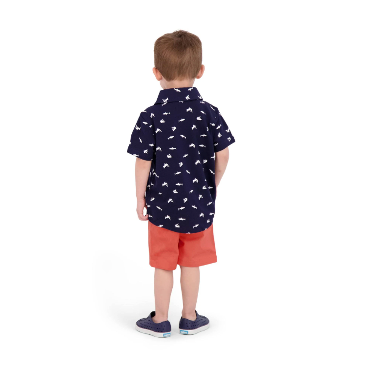 Andy & Evan Boys Twill Shorts - Coral-ANDY & EVAN-Little Giant Kidz