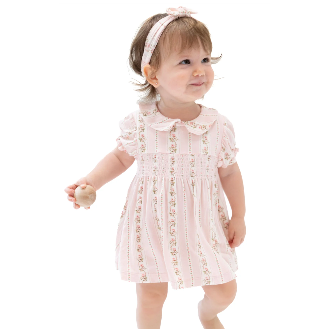 Angel Dear Antoinette Stripe - Smocked Dress Set-Angel Dear-Little Giant Kidz