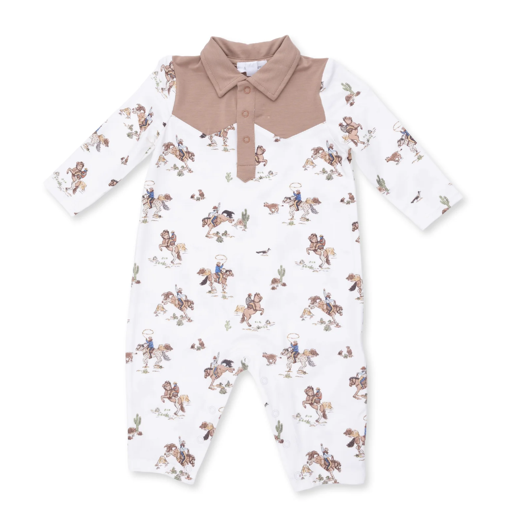 Angel Dear Horse Wrangler - Long Sleeve Cowboy Romper-Angel Dear-Little Giant Kidz
