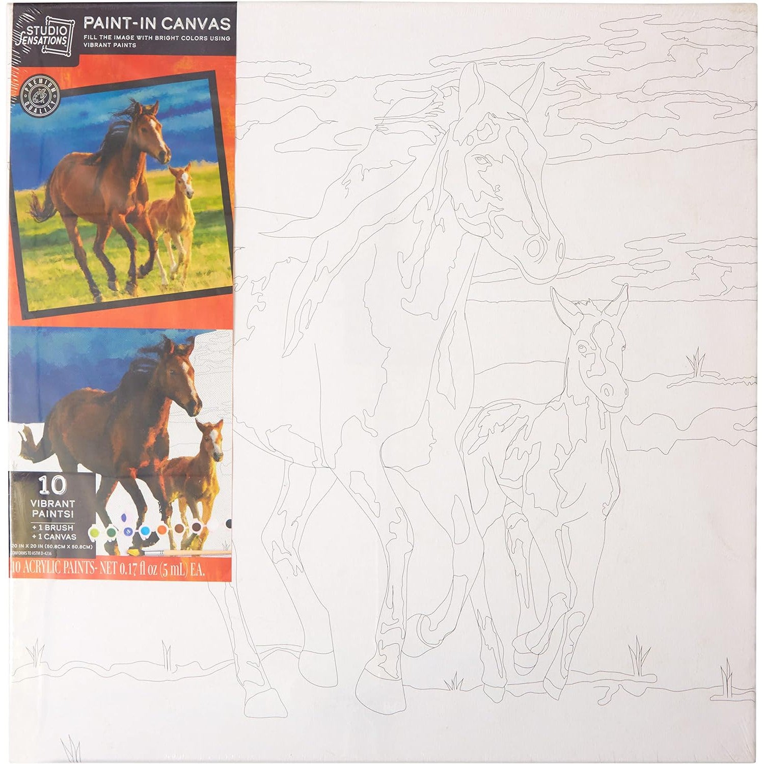 Anker Play Studio Sensations Paint-In Canvas - Horses-Anker Play Products-Little Giant Kidz