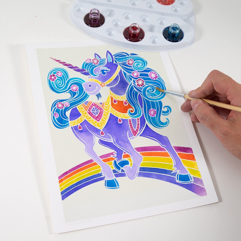 Aquarellum Junior Unicorns Watercolor Paint Set (7+)-Sentosphere USA-Little Giant Kidz