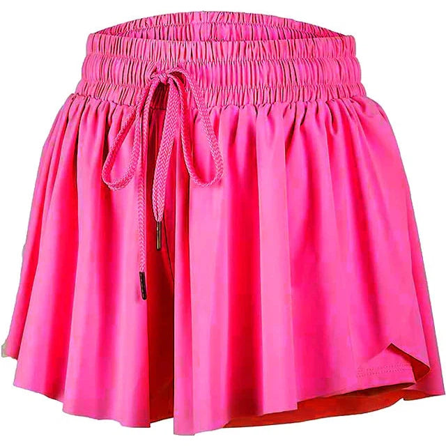 Azarhia Butterfly Flowy Shorts - Neon Pink-AZARHIA-Little Giant Kidz