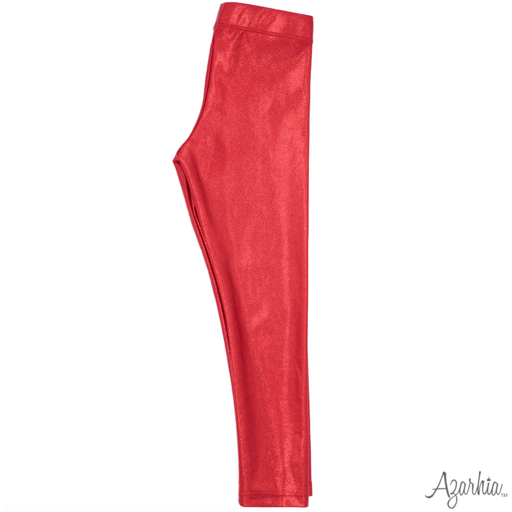 Azarhia Shimmer Leggings- Red-AZARHIA-Little Giant Kidz