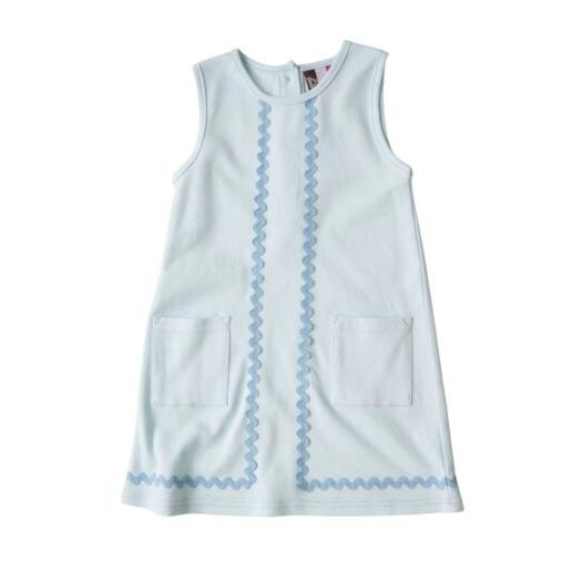 BANANA SPLIT Saylor Ric Rac Dress- Blue-BANANA SPLIT-Little Giant Kidz