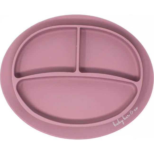 Baby Bar & Co. Silicone Suction Plate - Mauve-Baby Bar & Co.-Little Giant Kidz