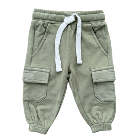 Baby Sprouts Boy Cargo Pants- Olive-Baby Sprouts-Little Giant Kidz