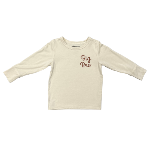 Baby Sprouts Boy'S Long Sleeve Tee Big Bro In Cream-Baby Sprouts-Little Giant Kidz