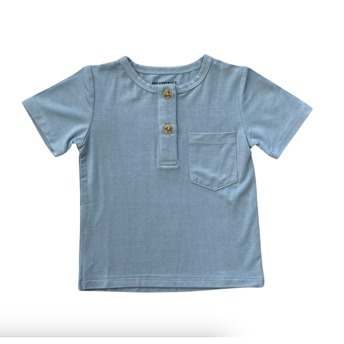 Baby Sprouts Boy's Short Sleeve Henley Shirt- Mountain Spring-Baby Sprouts-Little Giant Kidz