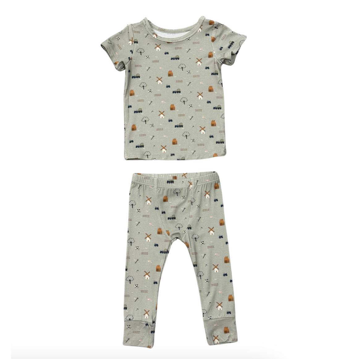 Baby Sprouts Boy's Short Sleeve Lounge Set- Farm-Baby Sprouts-Little Giant Kidz