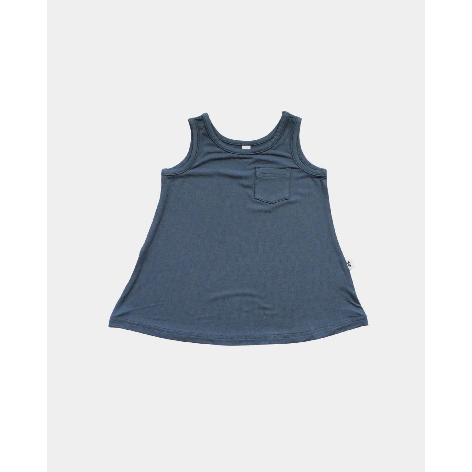 Baby Sprouts Dusty Blue Pocket Tank Dress-Baby Sprouts-Little Giant Kidz