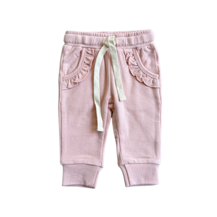 Baby Sprouts Girls Joggers- Misty Rose-Baby Sprouts-Little Giant Kidz