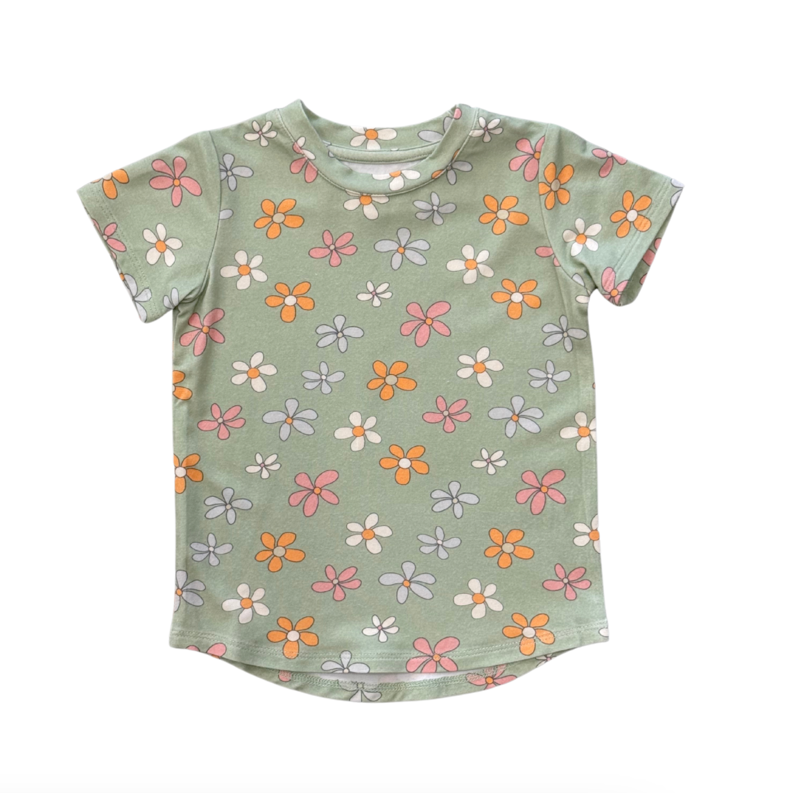 Baby Sprouts Girl's Short Sleeve Tee- Sketched Daisy-Baby Sprouts-Little Giant Kidz