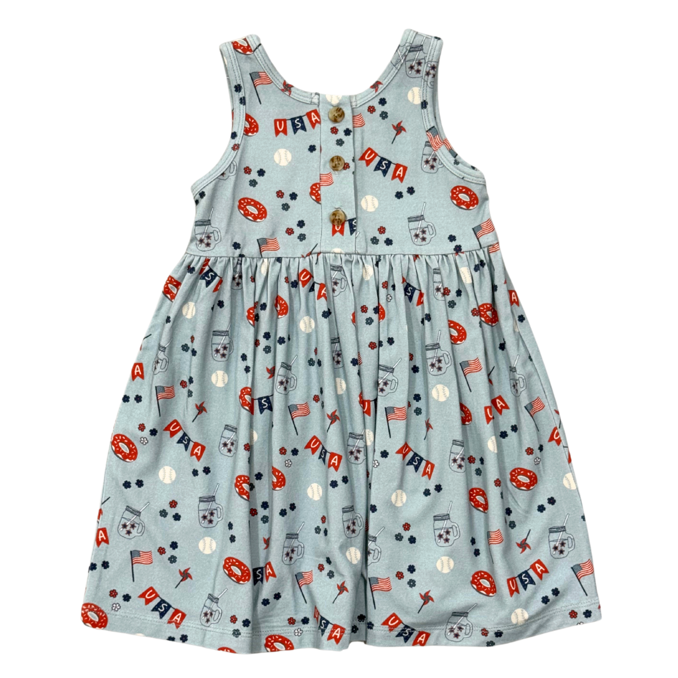 Baby Sprouts Henley Tank Dress - Summer USA-Baby Sprouts-Little Giant Kidz