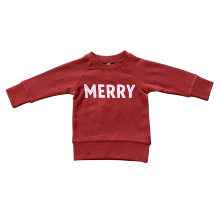 Baby Sprouts Raglan Sweatshirt- Merry in Berry Red-Baby Sprouts-Little Giant Kidz