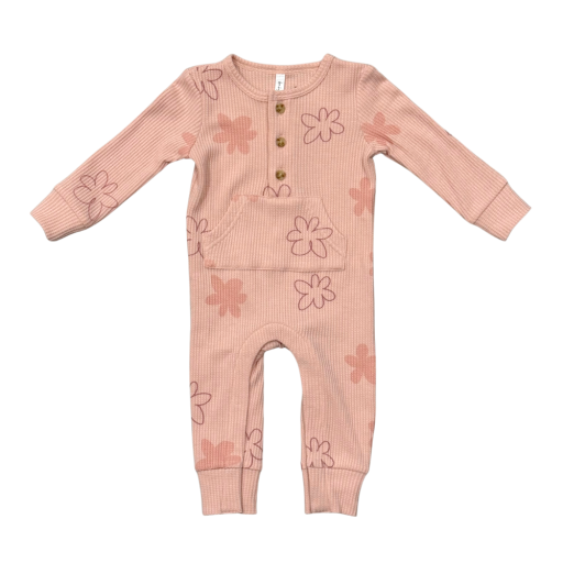 Baby Sprouts Waffle Romper Daisy Doodle-Baby Sprouts-Little Giant Kidz