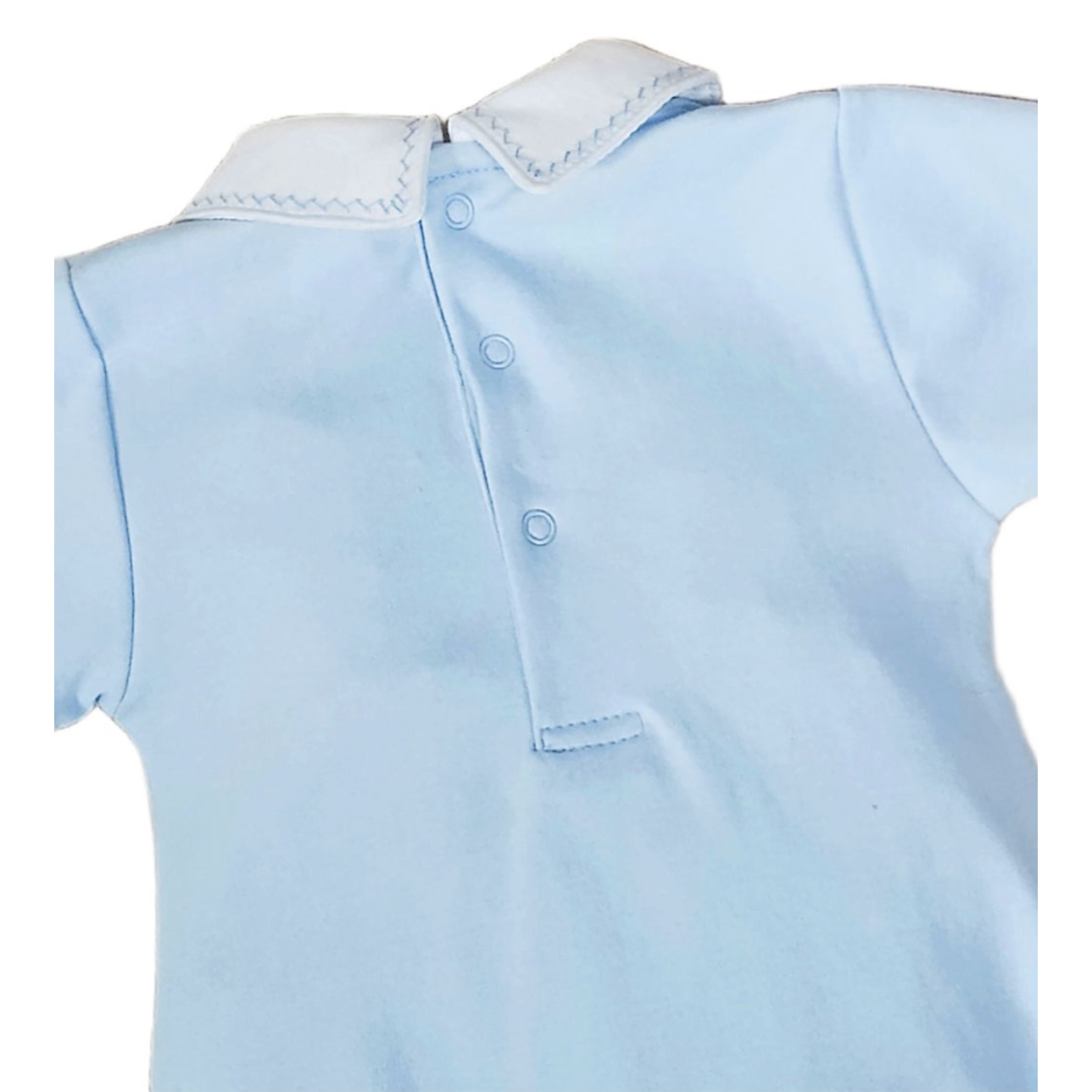 Baby Threads Classic Blue Collection- Blue Smocked Baby Boy Romper-BABY THREADS-Little Giant Kidz