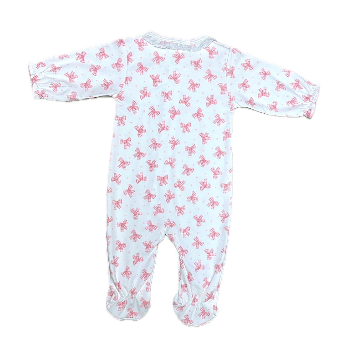 Baby Threads Zipper Pink Bows Footie-BABY THREADS-Little Giant Kidz